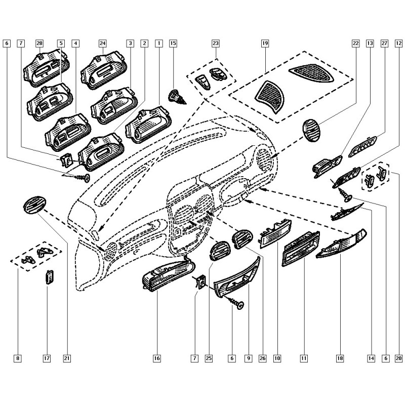 7700840697 MEGANE RADYO TEYP GOSTERGE CERCEVESI