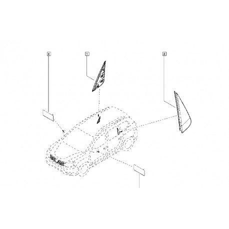 990462231R YENI DUSTER XJD SAĞ ARKA CAM KÖŞE BANDI KELEBEK CAM ÖNÜ