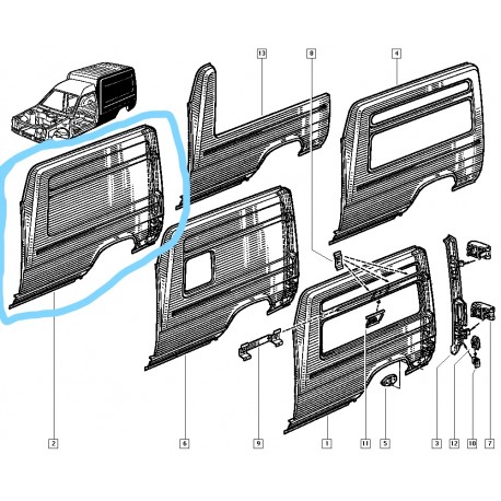 7751469948 RENAULT EXPRESS SOL ARKA CAMURLUK KOMPLE CAMSIZ