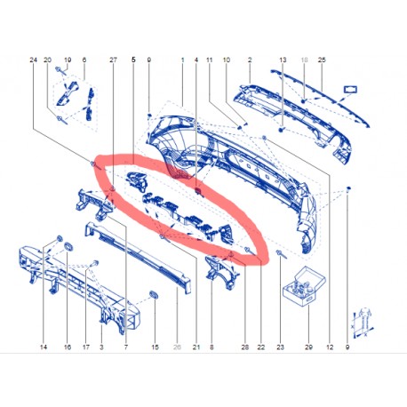 852227017R CLIO 5 V ARKA TAMPON BRAKET TAKIMI