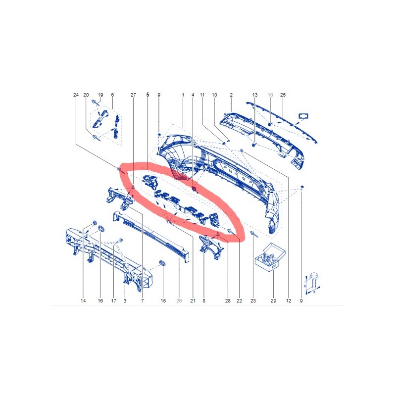 852227017R CLIO 5 V ARKA TAMPON BRAKET TAKIMI