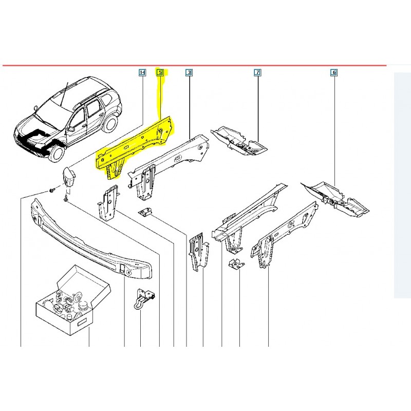 751324405R DUSTER SAĞ ÖN ŞASE KAPLAMA ÇAMURLUK ARASI