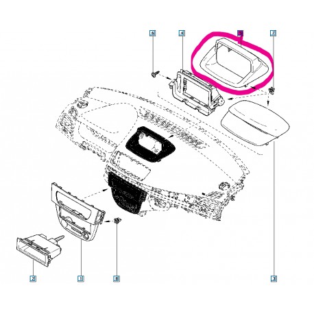 682707368R MEGANE 3 III RADYO GÖSTERGE ÇERÇEVESI PANELI MAIS