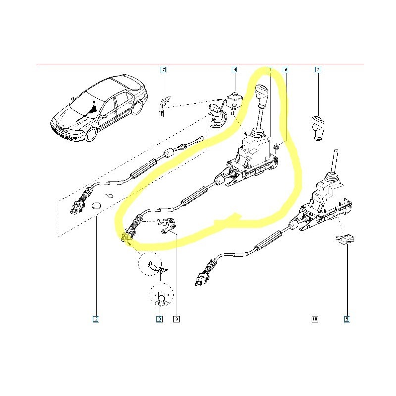 8200502634 LAGUNA 2 II OTOMATIK VITES KOMPLE VITES KUTUSU