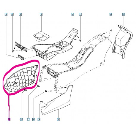 689310012R MEGANE 3 III ORTA KONSOL SAĞ YAN KAPAK MAIS