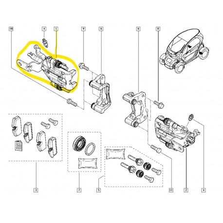 440018259R RENAULT TWIZY SAG ARKA KALIPER MAIS TWZ