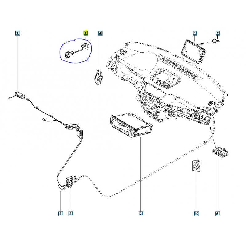 283126595R MEGANE 3 FLUENCE ARAÇ ICI MIKROFON (SES ALICI)