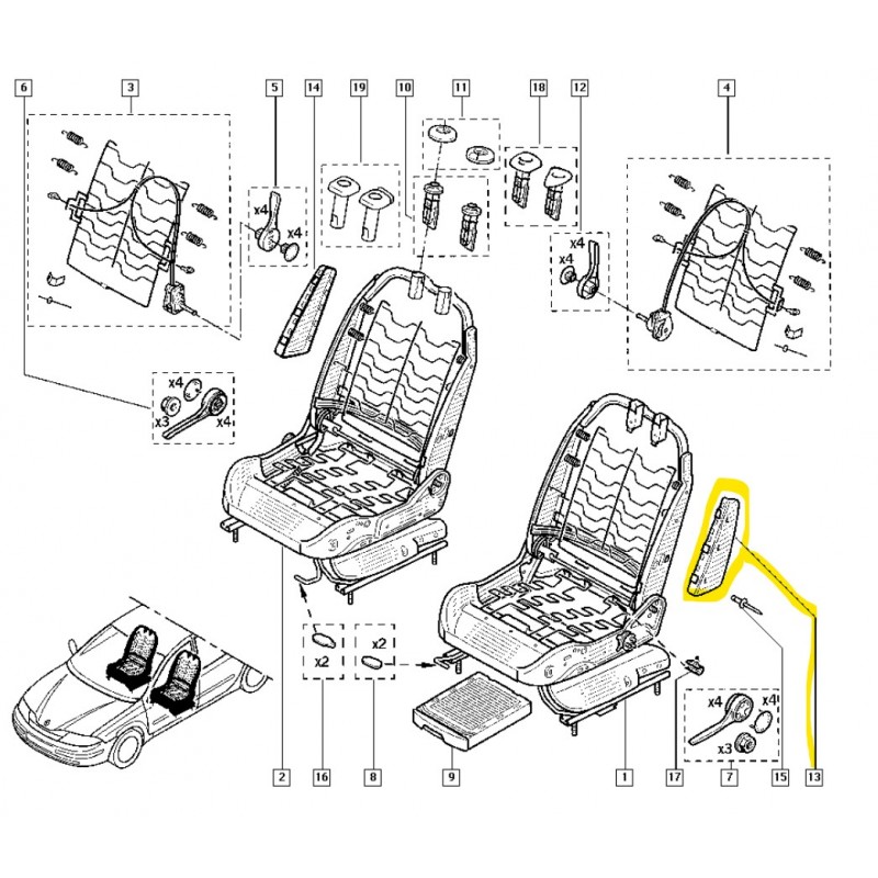 8200468537 LAGUNA 2 II SOL ÖN KOLTUK YAN AIRBAG