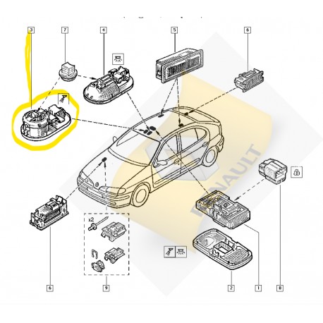 7700432322 MEGANE 1 TAVAN OKUMA LAMBASI